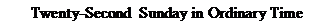 Text Box: Twenty-Second  Sunday in Ordinary Time