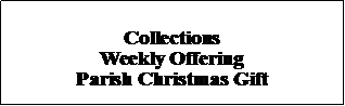 Text Box: Collections Weekly OfferingParish Christmas Gift 