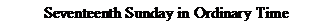 Text Box: Seventeenth Sunday in Ordinary Time