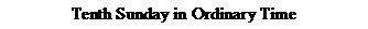 Text Box: Tenth Sunday in Ordinary Time