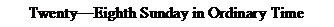 Text Box: TwentyEighth Sunday in Ordinary Time
