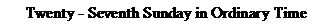 Text Box: Twenty - Seventh Sunday in Ordinary Time
