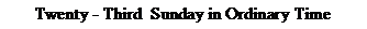 Text Box: Twenty - Third  Sunday in Ordinary Time
